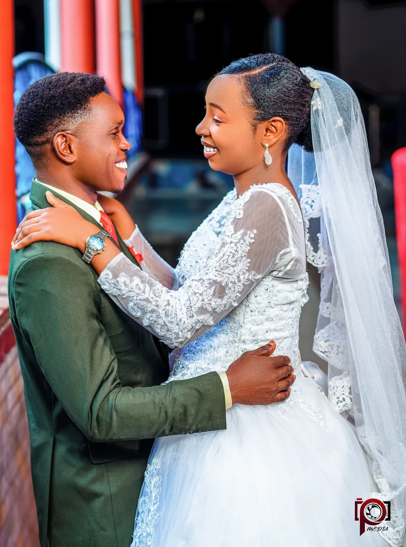Bridal portrait photographed by P MEDIA