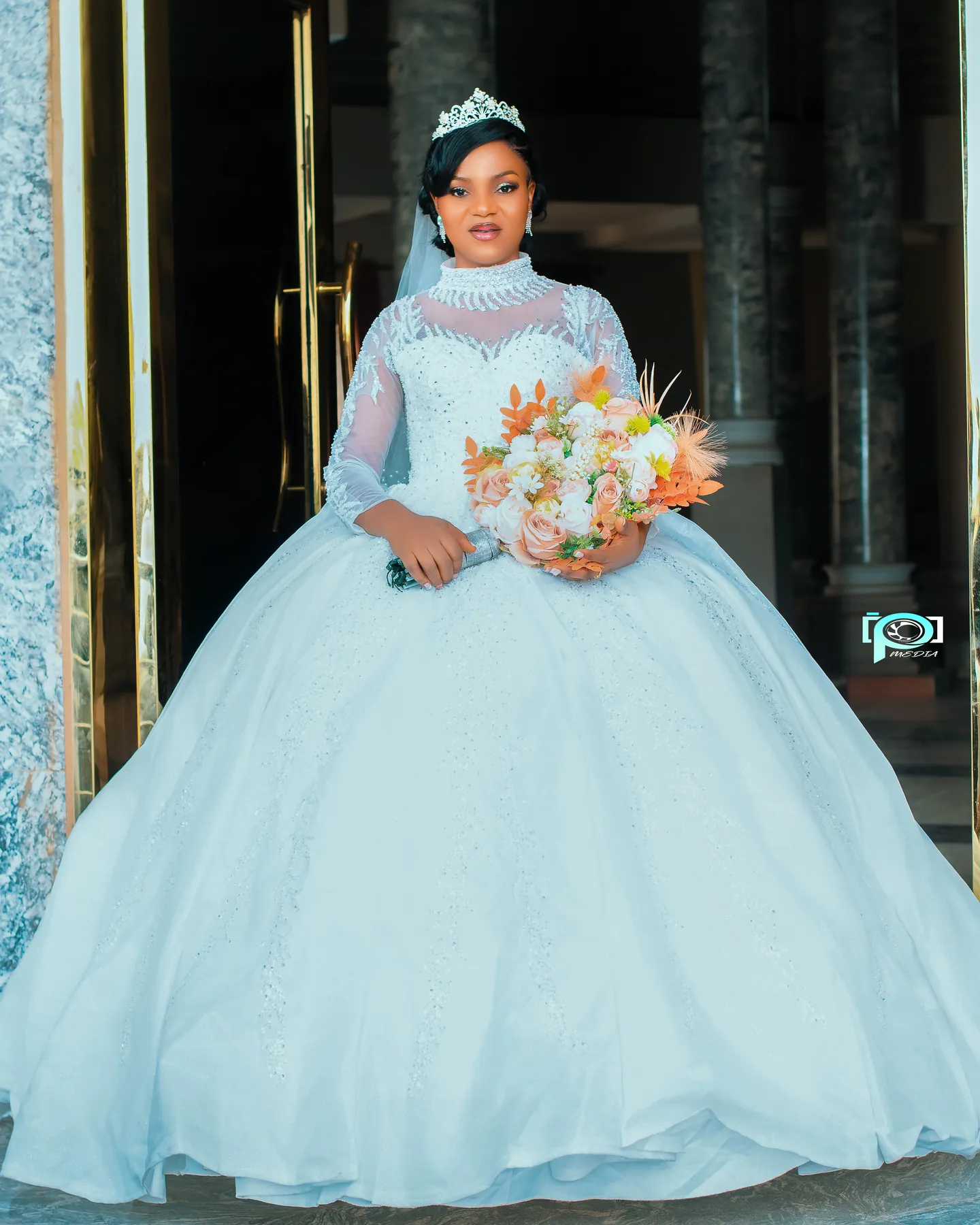 Bridal portrait photographed by P MEDIA