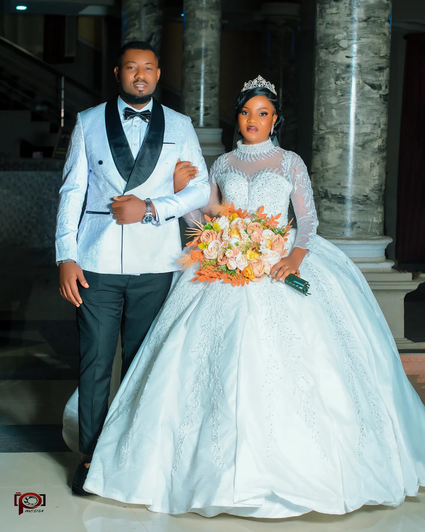 Bridal party portrait photographed by P MEDIA